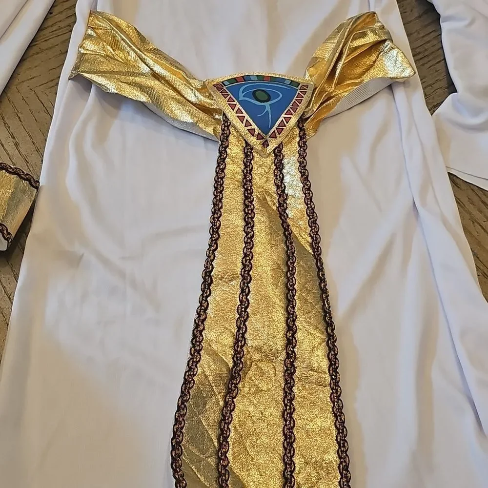 Cleopatra Egyptian Princess Costume White and Gold Size 8/10